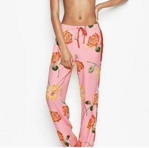 Victoria Secret Satin Floral Pj Pants with Drawstring